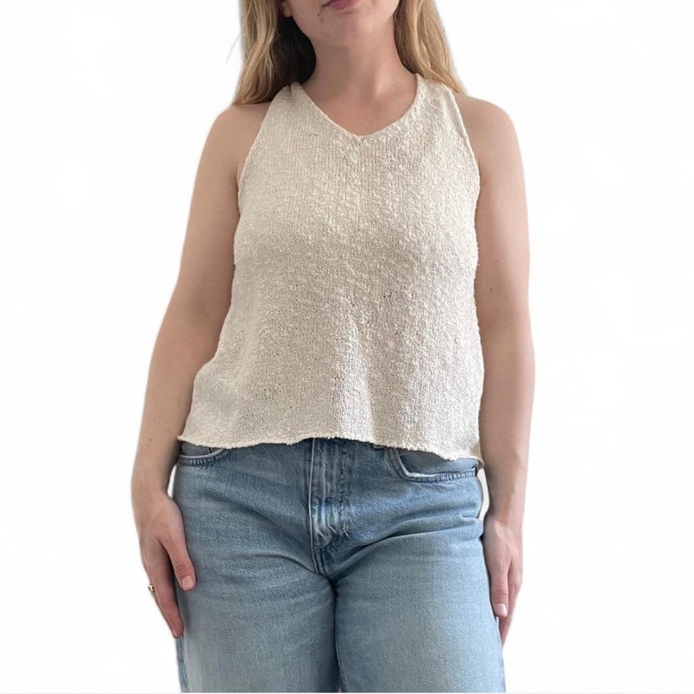 Cream knit tank by dip